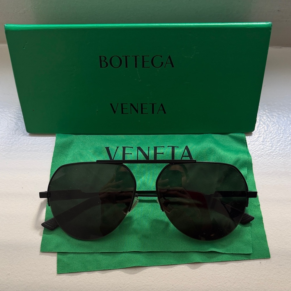 Bottega Veneta Black Aviator Sunglasses